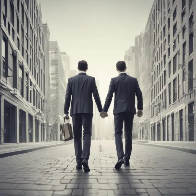 Two hands releasing a balloon (dissolution) and holding a scale (liquidation), symbolizing the contrasting ends of a company