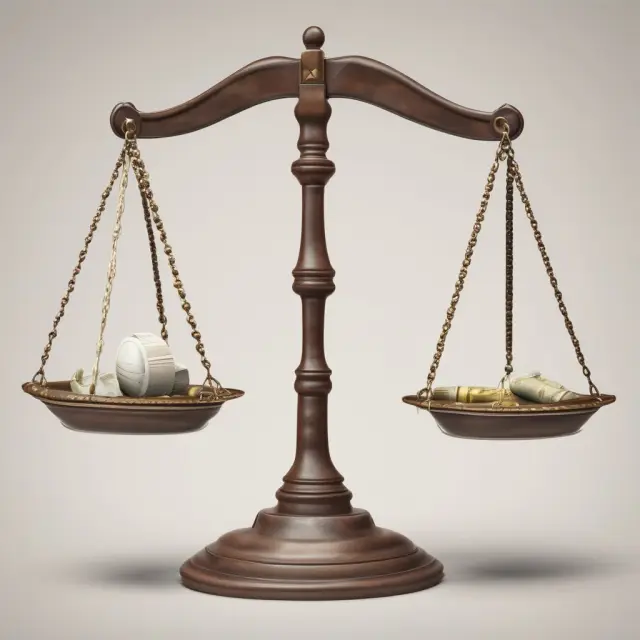 An unbalanced scale depicting a business