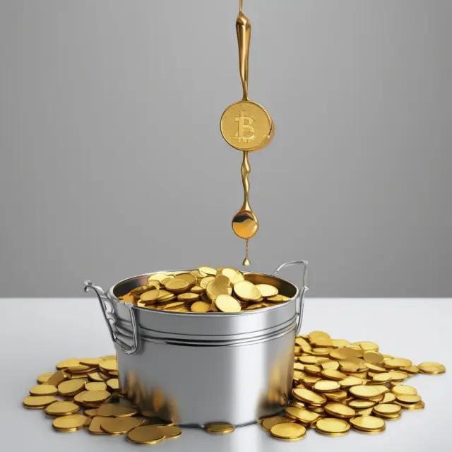 An image of gold coins flowing from a container representing a financial institution to a leaking bucket illustrating the challenges of maturity mismatching in the financial sector