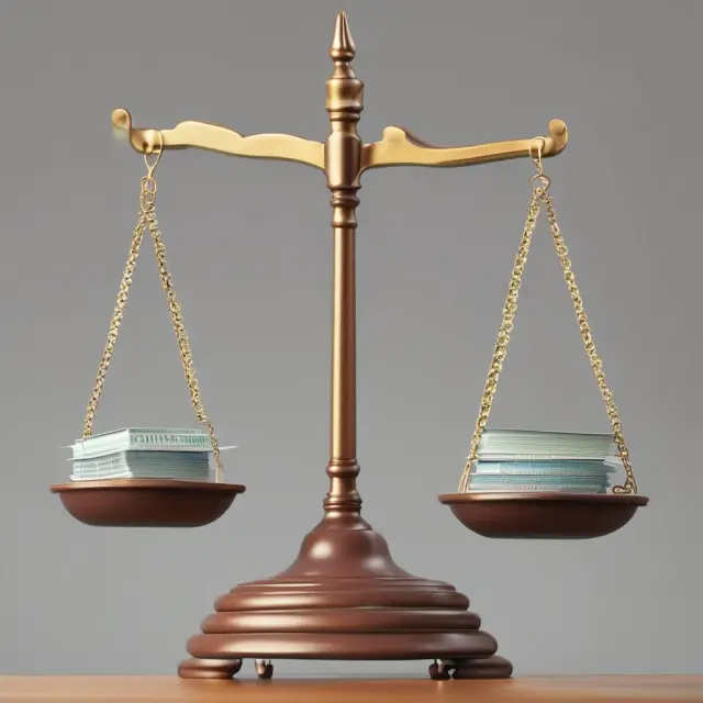Two scales tipping the balance towards current assets, emphasizing a company