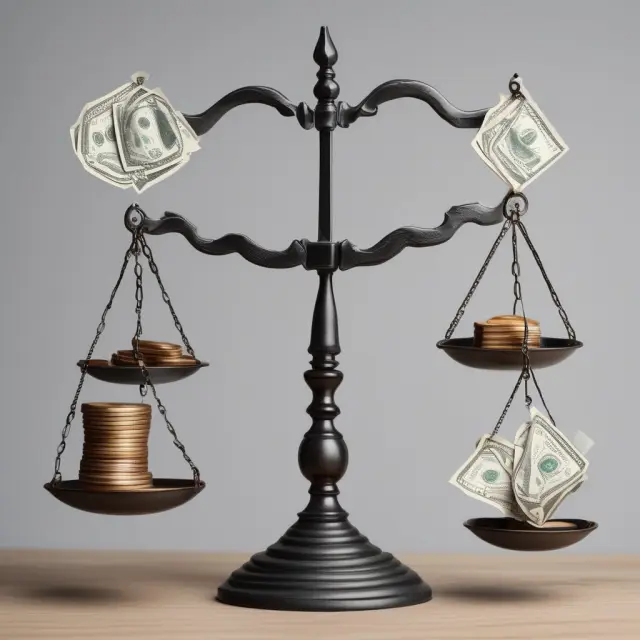 Scales with current, quick, and cash ratios representing the balance of a company