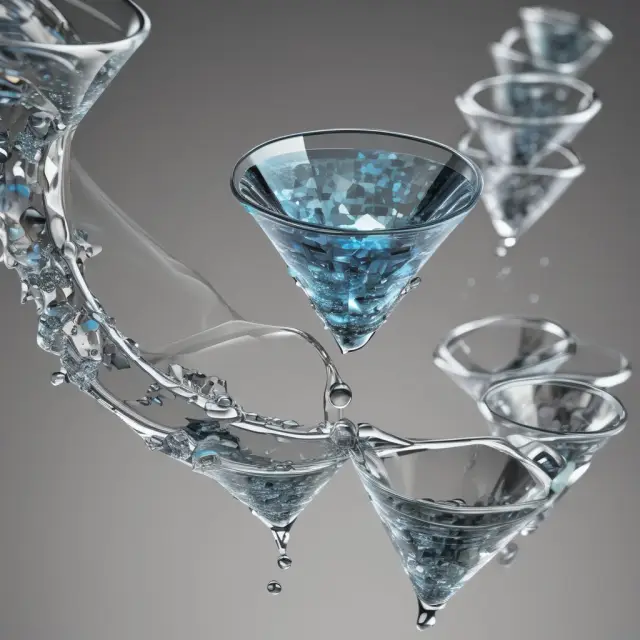 A diamond funnel filled with liquid diamonds, representing efficiently managed portfolio liquidity in the context of institutional investing