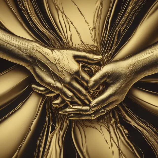 Golden hands exchanging liquidity events: IPOs, acquisitions, and mergers