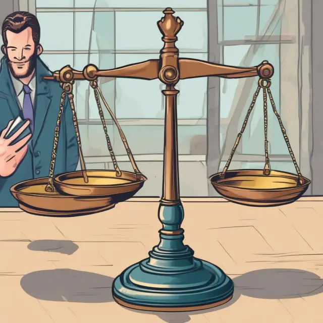 Two balance scales weighing the value of a company during a liquidity event; one side holds the interest of shareholders, while the other represents the evaluation by potential investors