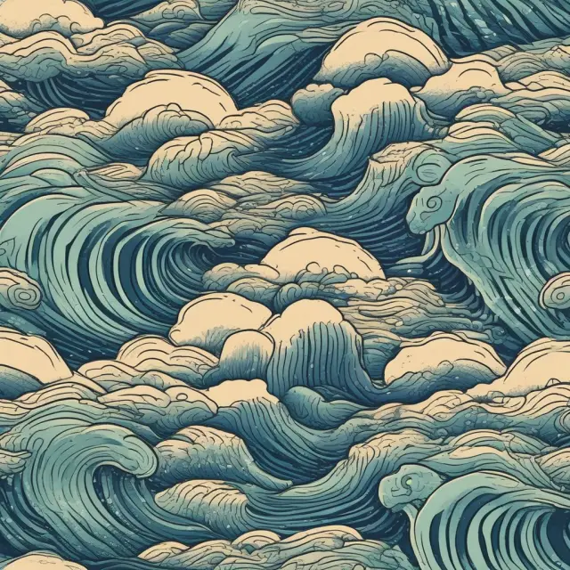 Three waves depicting transactions, precautionary, and speculative motives merging into a sea of liquid assets, symbolizing Keynes