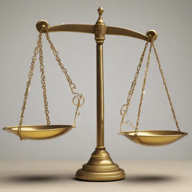 An institutional investor balances a pair of scales: one filled with gold coins (return), the other with water droplets (liquidity). Keynes