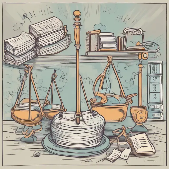 Image of scales with current assets on one side and current liabilities on the other, tipping towards assets as a representation of a healthy current ratio