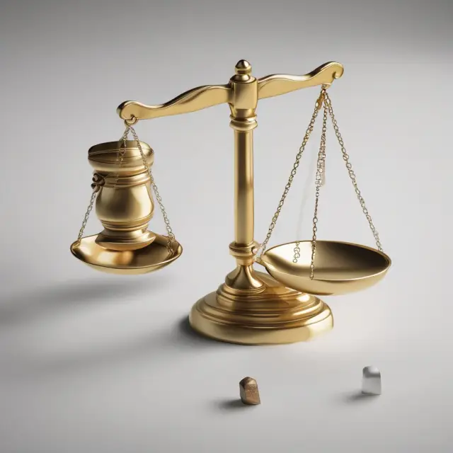 A golden gavel striking equilibrium between assets and liabilities to illustrate managing liquidity risk