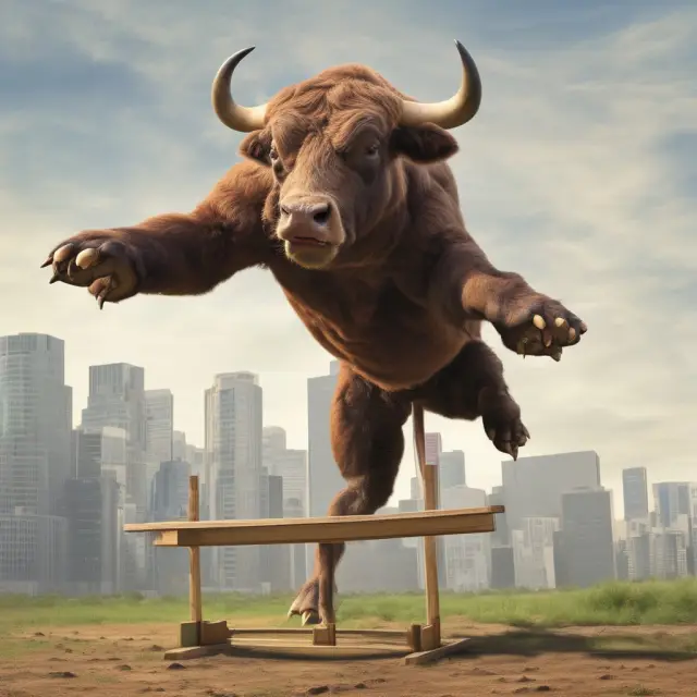 Bull and bear representing market conditions balancing on a see-saw, symbolizing real estate liquidity risk