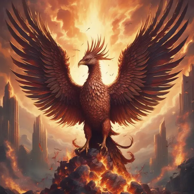 A mythical Phoenix rising from flames, representing the resilience and importance of effective liquidity risk management