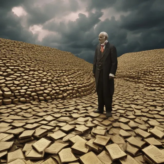 An image of golden coins and hoarded cash symbolizing the reluctance to spend or invest during economic downturns in various historical periods