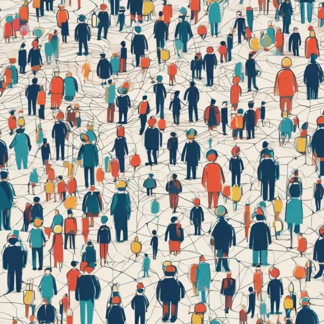 Interconnected buyers and sellers exchanging securities in a vibrant market, symbolizing liquidity indicators.