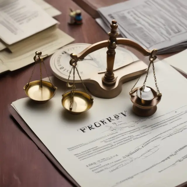 Balance scale weighing property titles and a lis pendens notice