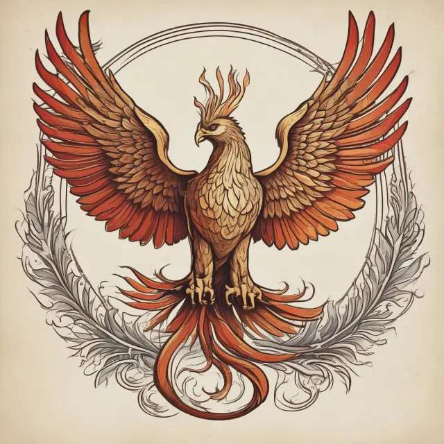 A phoenix rising from ashes, signifying the European Union
