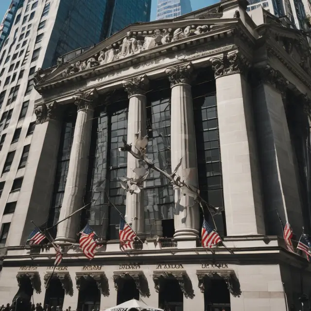 Two stock tickers rising through castle turrets representing Nasdaq and NYSE, symbolizing a company meeting exchange listing requirements