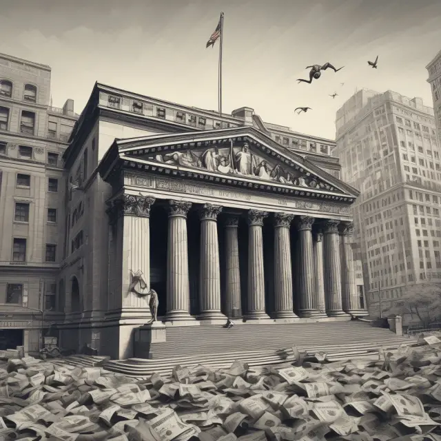 A visual representation of delisted securities leaving the stock exchange and trading over-the-counter.