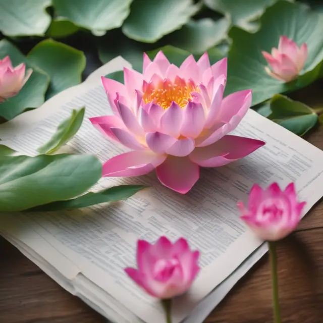 A lotus flower with assets as petals represents a living trust. The trustee oversees the transformation of legal documents into an operational estate plan.