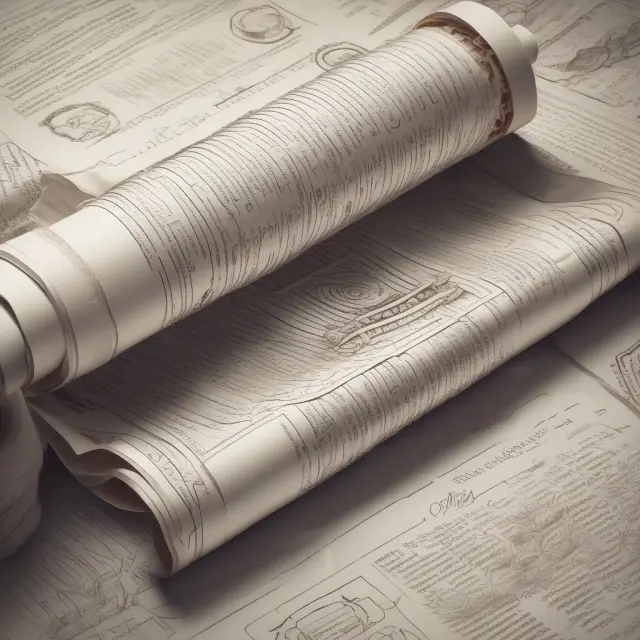 An ornate scroll depicting the essential components of an LLC operating agreement, including ownership percentages, member responsibilities, profit distribution, and meeting procedures.