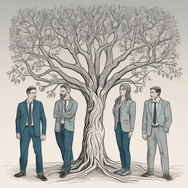 Three people beneath a protective tree; LLC members enjoying personal asset safeguards and business flexibility