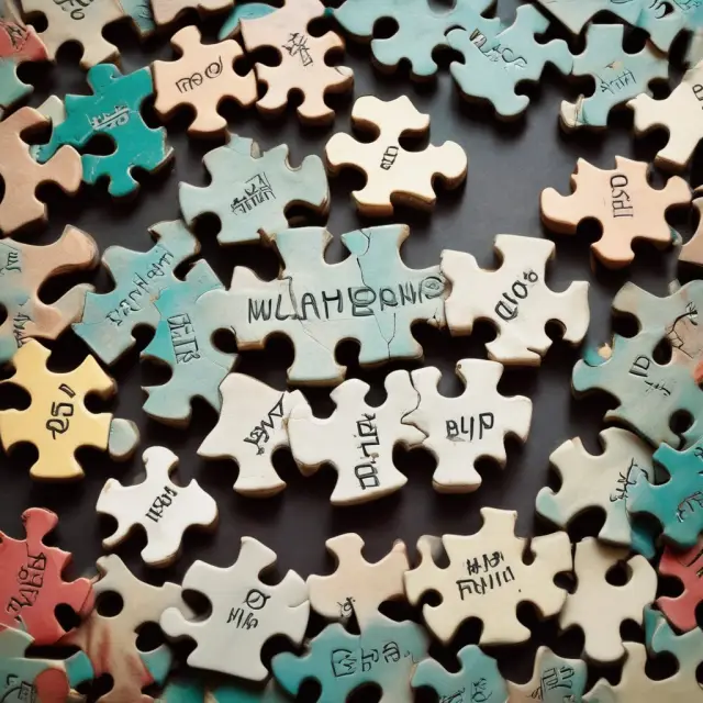A puzzle with interlocking pieces representing front-end and back-end loads, level loads, and associated shares (A-B-C), symbolizing the various mutual fund sales charges and structures.