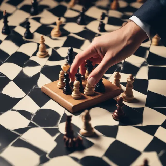 An investment advisor carefully choosing the best mutual fund solution among three interconnected options for a client, enhancing their financial growth.