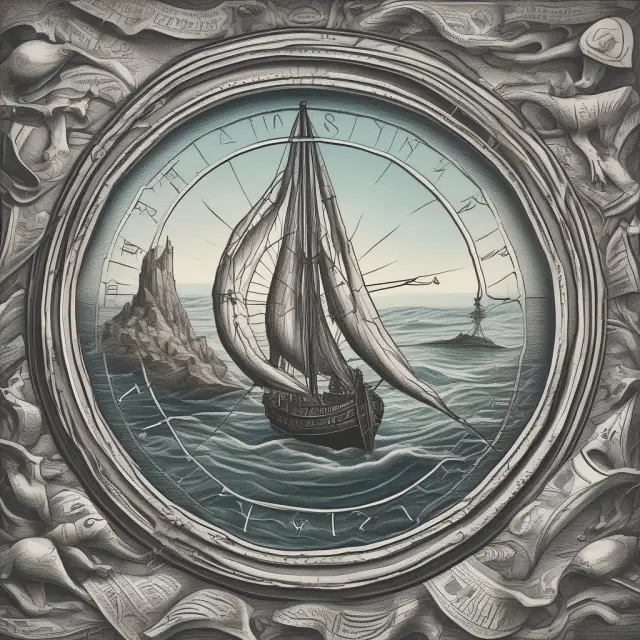 The U.S. Securities and Exchange Commission navigating the regulatory waters of mutual fund fees, using a compass representing transparency and fairness