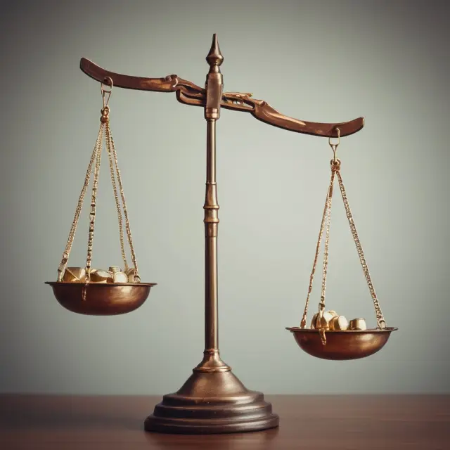Balance scale weighing creditworthiness and collateral for a secured loan commitment