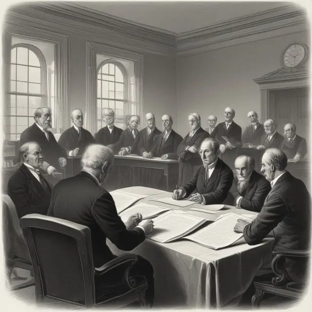 A group of wise guardians, including CRO and CFO, carefully examining loan applications to maintain financial balance within their institution
