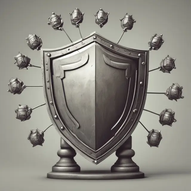 A shield of secured loans and a flexible hand holding swaps, symbolizing the benefits of Loan Credit Default Swaps for effective credit risk management