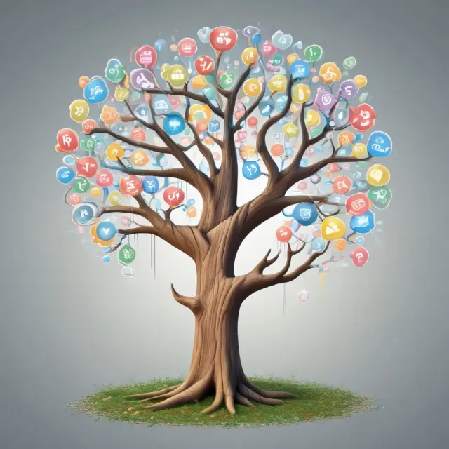 A tree symbolizing FAQs about Loan Credit Default Swaps, with each branch holding a question and answer