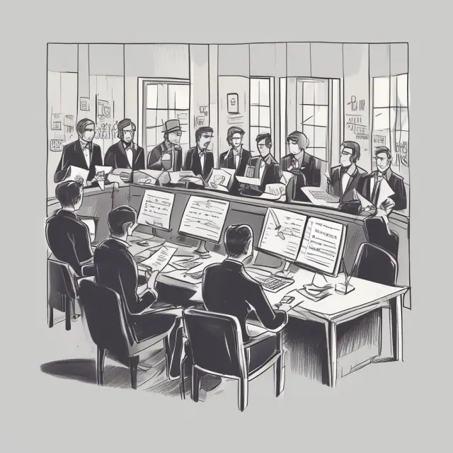 Loan production office members conducting various loan application elements like an orchestra.