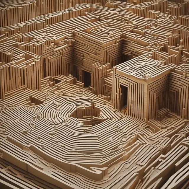 A metaphorical image of golden coins flowing through a maze representing loan production offices, reducing operational costs and improving customer service in banking.