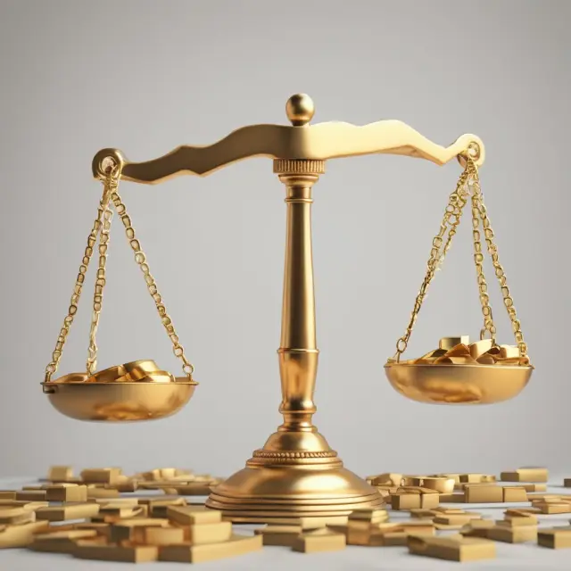Golden balance scale illustrating LTC ratio