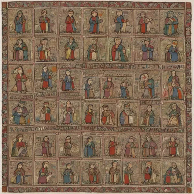 An intricate tapestry featuring individuals representing different backgrounds, each holding a unique loan-shaped stone, reflecting various reasons for taking out loans
