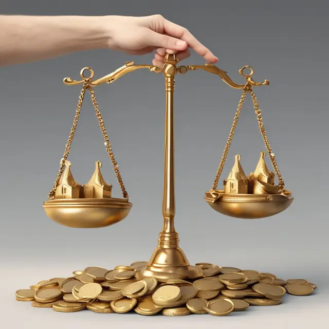 Visual comparison of secured and unsecured loans: gold coins with castle (collateral) vs. feather and empty purse.