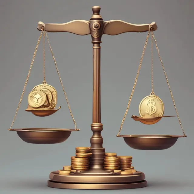 Image: A balance scales with simple and compound interest piles demonstrating the long-term impact on loan repayments