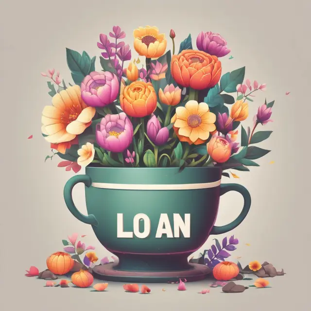 An imaginative garden filled with flowers representing commercial loans, personal loans, home mortgages, and lines of credit