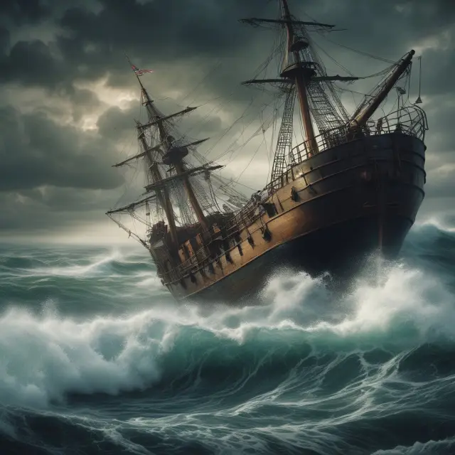 Navigator skillfully guiding a ship through rough seas, symbolizing the loan modification process and avoiding pitfalls