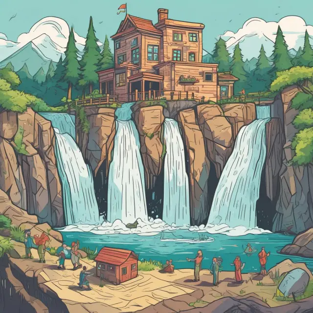 A loan servicer in a flowing river gathering revenue from mortgage and student loan payments