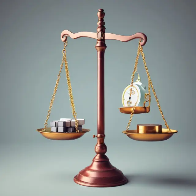 Two scales, one balanced by weights representing interest rates and loan terms, illustrating the importance of loan constants in commercial real estate investment