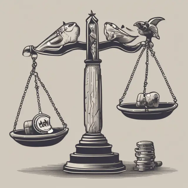 Scale comparing loan shark and legal lender, reflecting fair financial practices.