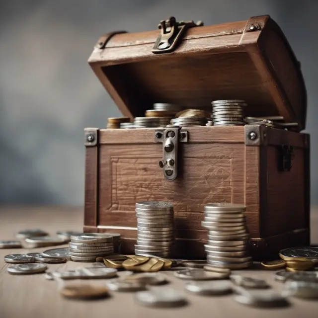 An image of an intricately designed chest overflowing with gold coins, representing various alternative lending sources available to individuals during financial emergencies.