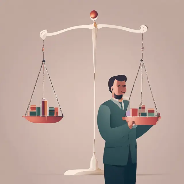Person weighing LTV and CLTV ratios on balancing scales to signify financial stability