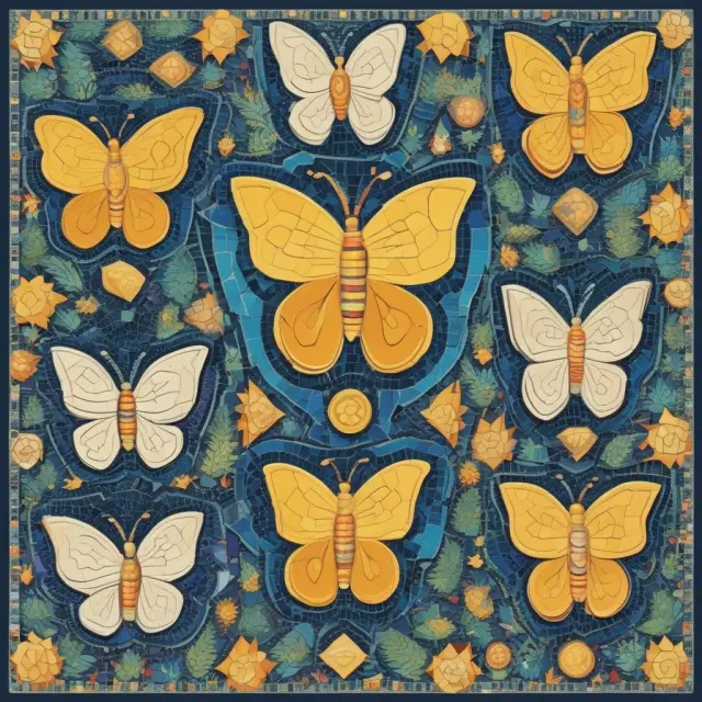 An assemblage of lobbyist representations: a butterfly symbolizes positive lobbies, a shield for negative, a piggy bank filled with gold coins for well-funded, and a rising sun for grassroots.