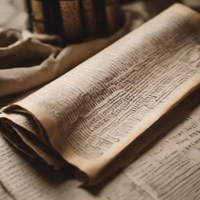 An ancient scroll revealing property assessments, illustrating homeowners