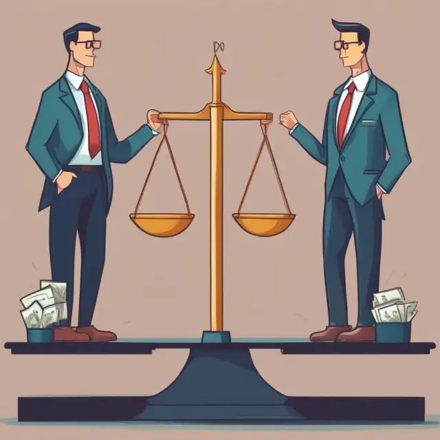 An investor considers the balance between capital gains and tax implications on a scale