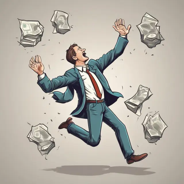 An investor ponders over a scale, weighing potential future gains against locked-in profits