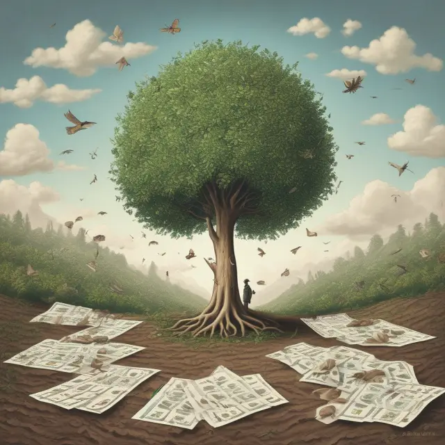 Image of a lush, blooming garden filled with questions and answers representing common FAQs about locking in profits