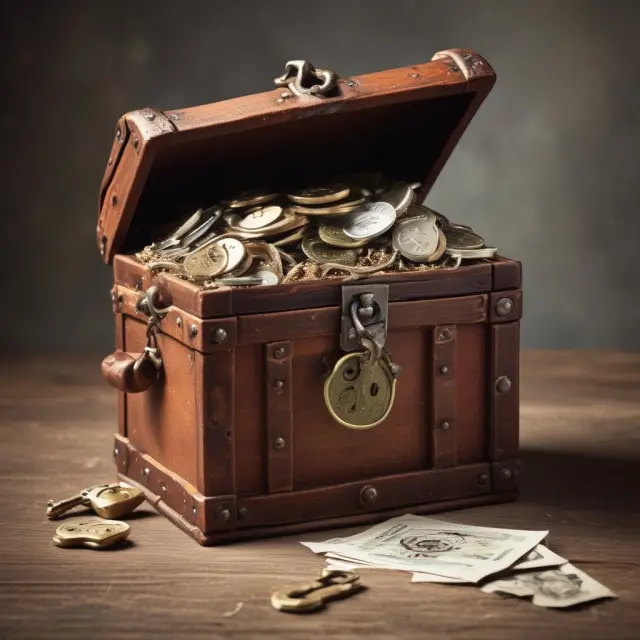 A chest with gold coins representing pensions flowing in, illustrating LIRAs