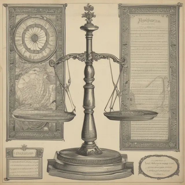 Golden scales balanced with advantages (left) and disadvantages (right), symbolizing the pros and cons of Locked-In Retirement Accounts.